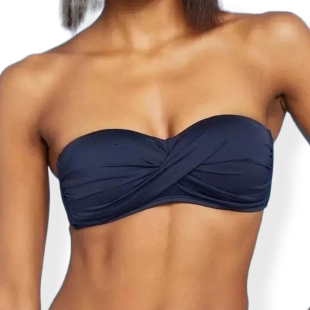 Kona Sol Twisted Front  Oxford Blue Bandeau Medium 8-10